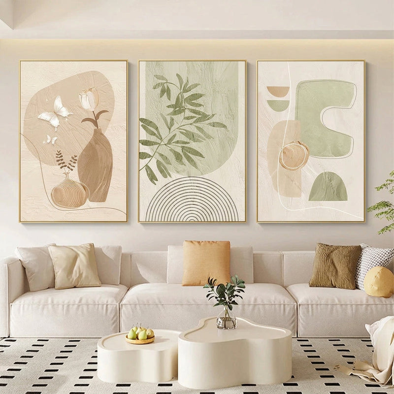 3PCS Dekorasyong Pang-dingding Aesthetic Minimalist na Bulaklak na Rose Wall Art Dekorasyong Larawan Palamuti sa Sala