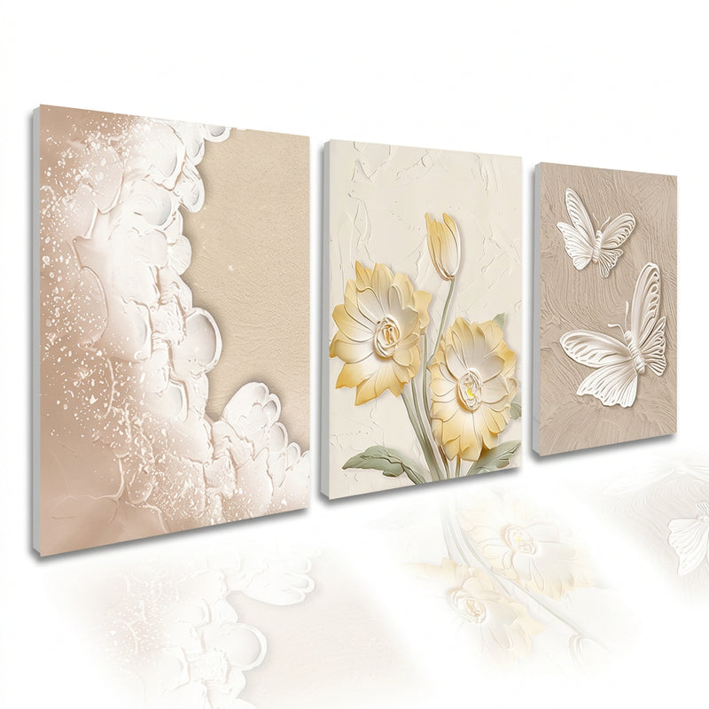 3 pirasong Nordic Minimalist Flower Frame Wall Decor Palamuti sa Dingding ng Sala Printing Decoration