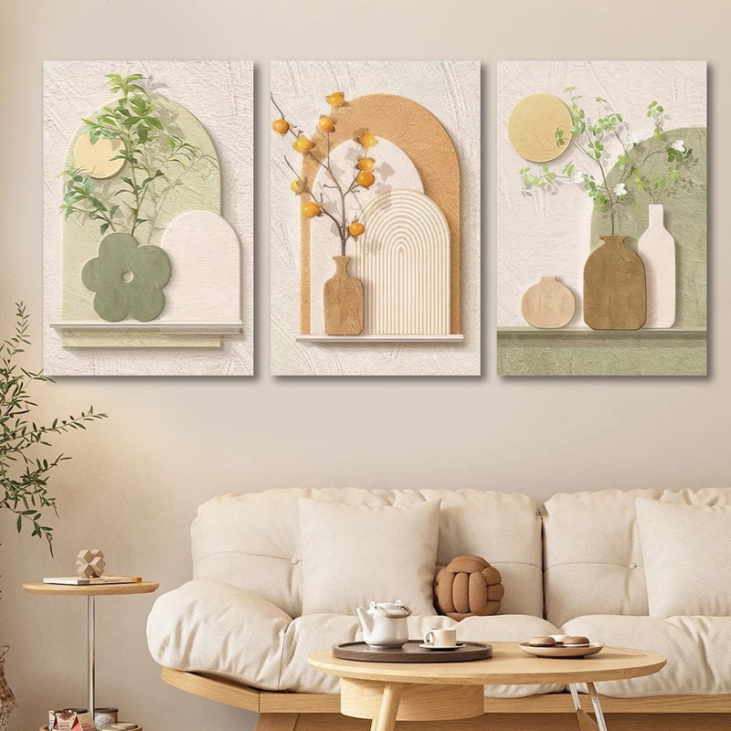 Wall Decoration 3PCS Minimalist Rose Flower Wall Art Painting Luxury Living Room Decor Painting