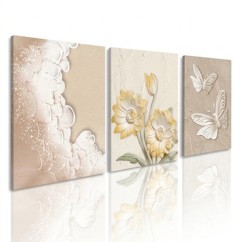 3 pirasong Nordic Minimalist Flower Frame Wall Decor Palamuti sa Dingding ng Sala Printing Decoration