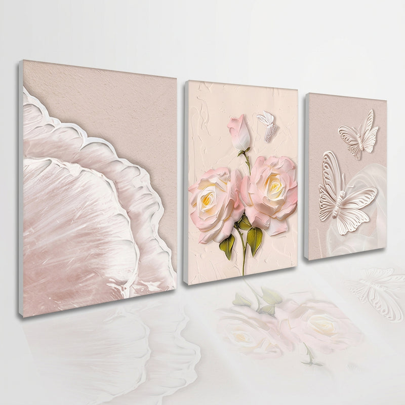 3 pirasong Nordic Minimalist Flower Frame Wall Decor Palamuti sa Dingding ng Sala Printing Decoration