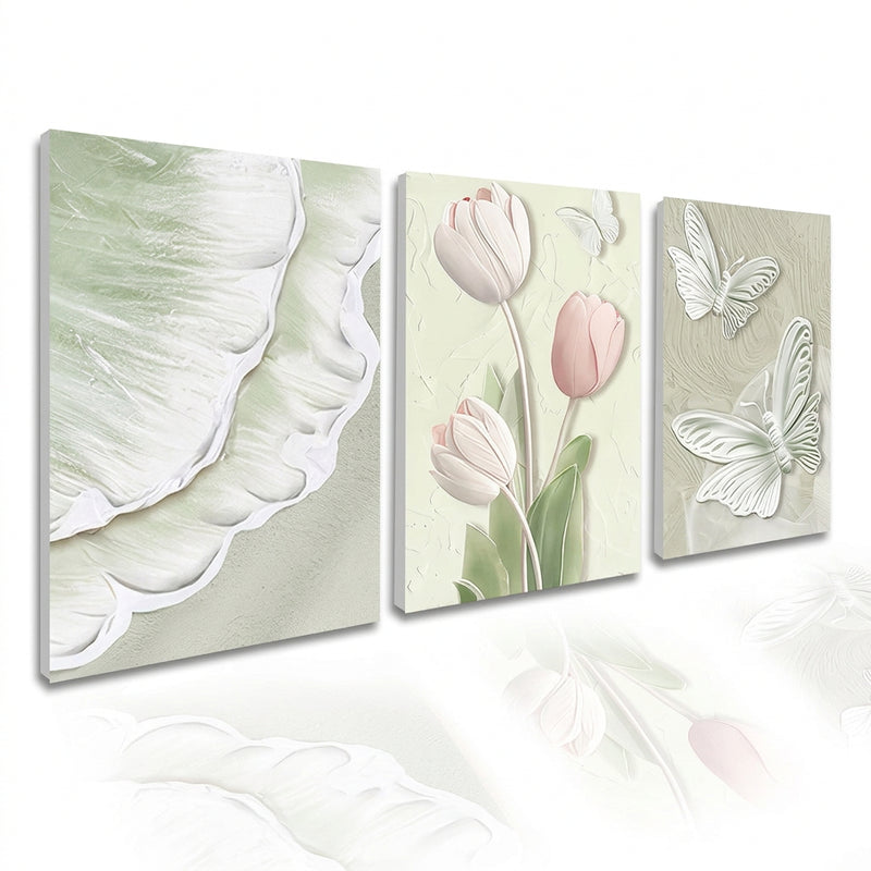 3 pirasong Nordic Minimalist Flower Frame Wall Decor Palamuti sa Dingding ng Sala Printing Decoration