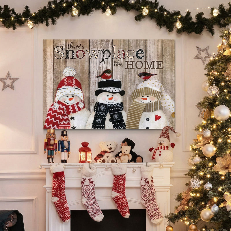 3-Pcs Christmas Frame Wall Art Decoration Nordic Wall Art Pictures para sa Dekorasyon ng Living Room