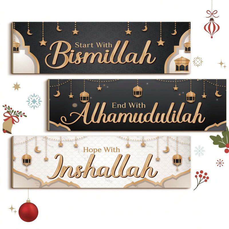 Christmas Sign Happy New Year Wall Decor Design Wooden Banner Wall Decoration Year Decorations