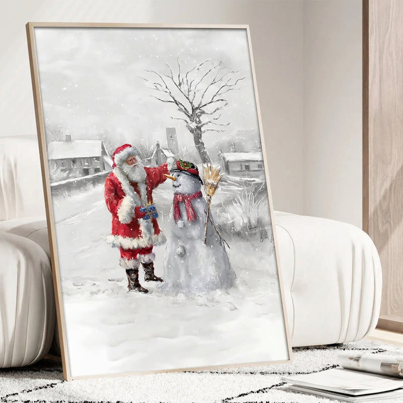 3-Pcs Christmas Frame Wall Art Decoration Nordic Wall Art Pictures para sa Dekorasyon ng Living Room