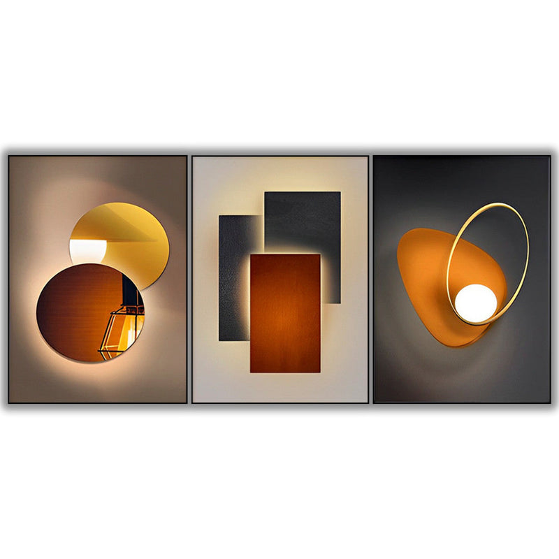 3 pcs Wall Art Decoration Set Abstract Design Minimalist Style Living Room & Bedroom Wall Decor