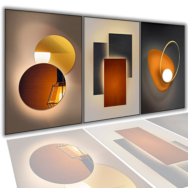 3 pcs Wall Art Decoration Set Abstract Design Minimalist Style Living Room & Bedroom Wall Decor