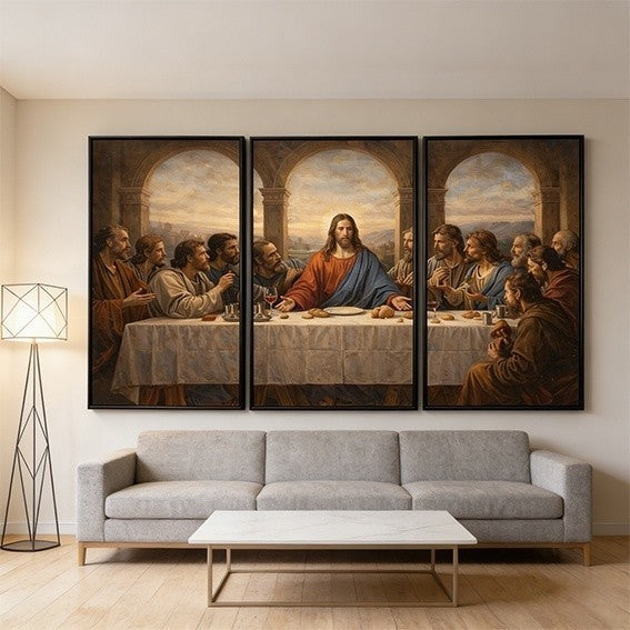 3pcs Wall Decoration Ang Huling Hapunan Lumang Europeo Pintura 12 Apostol Simbahan