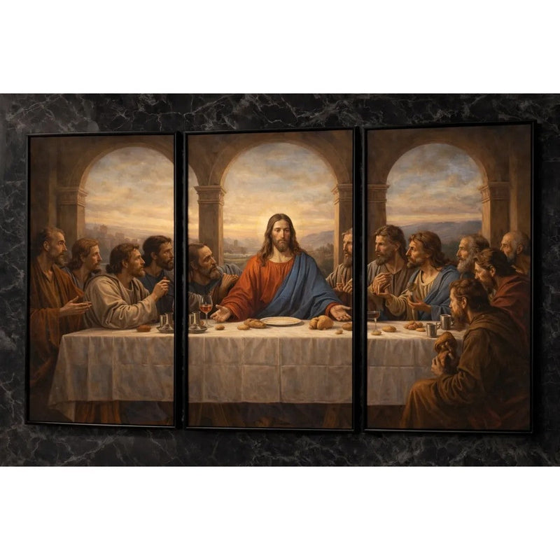 3pcs Wall Decoration Ang Huling Hapunan Lumang Europeo Pintura 12 Apostol Simbahan