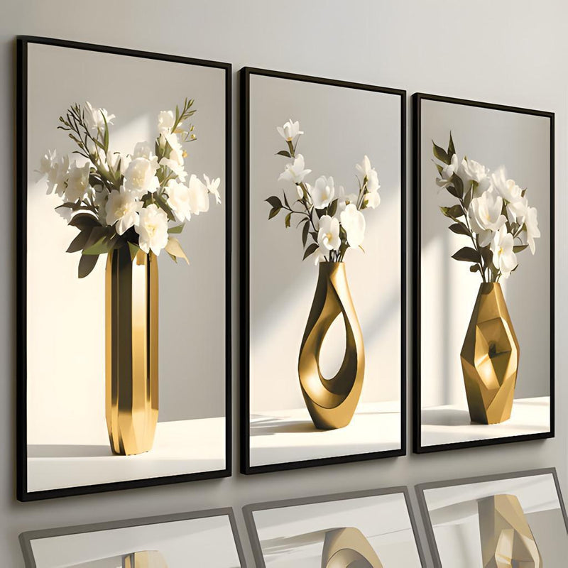Wall Decoration Minimalist Vases Floral Motifs Diverse Styles Zen-inspired Aesthetic Art Display