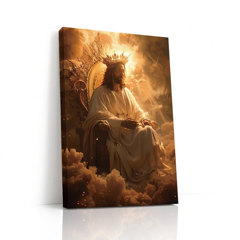 Marangyang Mural na Larawan ni Kristong Hesus, Naka-frame na Cross Wall Art, Modernong Dekorasyon sa Pader para sa Sala