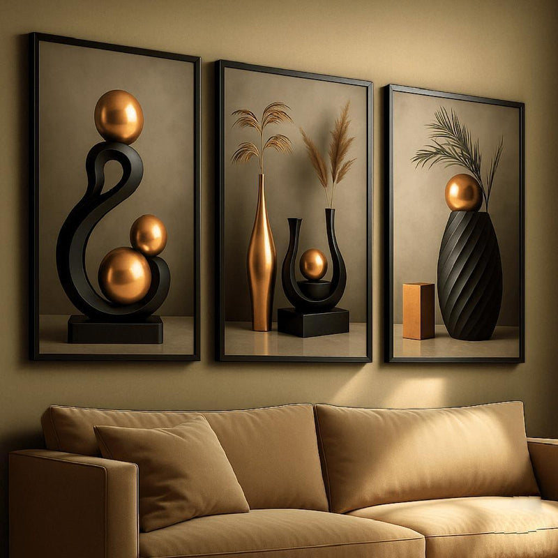 3 pirasong Dekorasyon sa Dingding na Minimalistang Plorera na may Floral na Disenyo, Iba't ibang Estilo para sa Aesthetic na Art Display