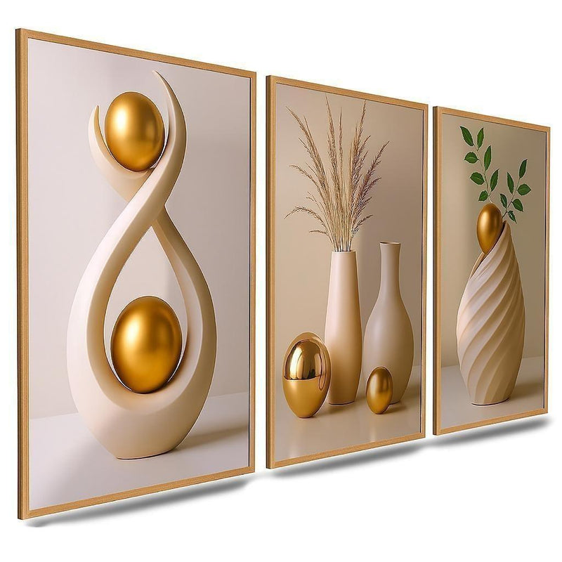 3 pirasong Dekorasyon sa Dingding na Minimalistang Plorera na may Floral na Disenyo, Iba't ibang Estilo para sa Aesthetic na Art Display