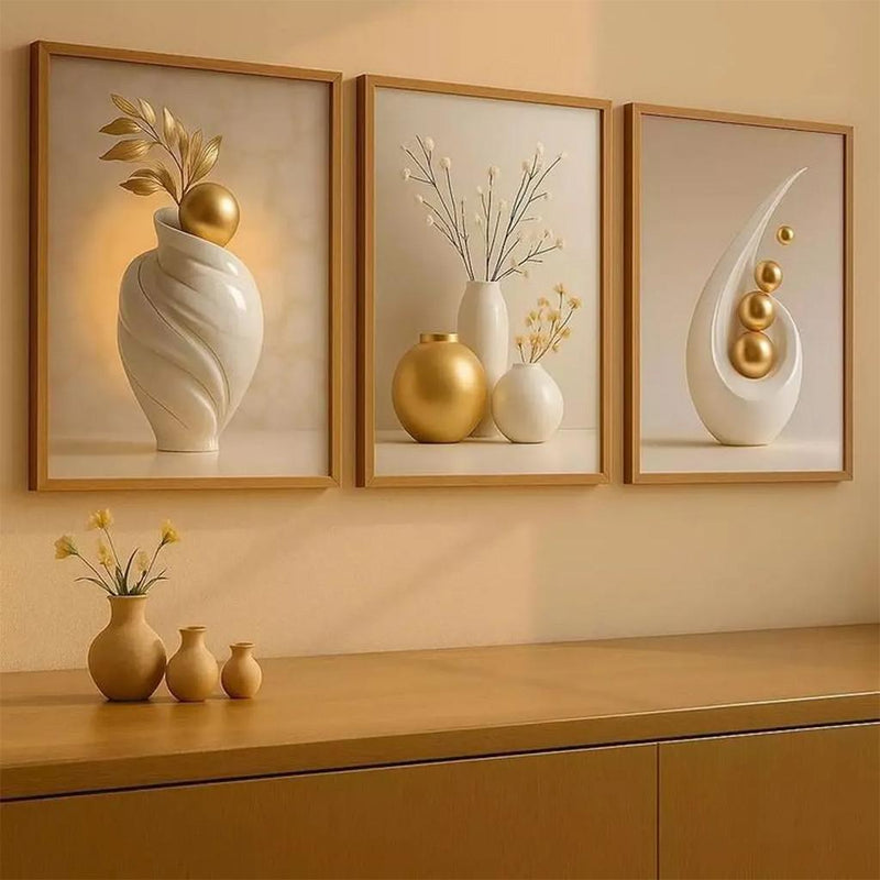 Wall Decoration Minimalist Vases Floral Motifs Diverse Styles Zen-inspired Aesthetic Art Display